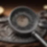 Detailed view of an all metal magnifier showcasing its intricate design.