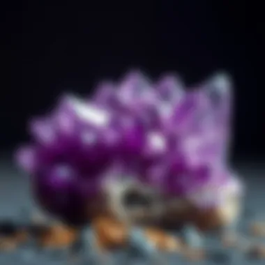 A vibrant amethyst crystal cluster showcasing its rich purple hues
