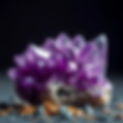 A vibrant amethyst crystal cluster showcasing its rich purple hues