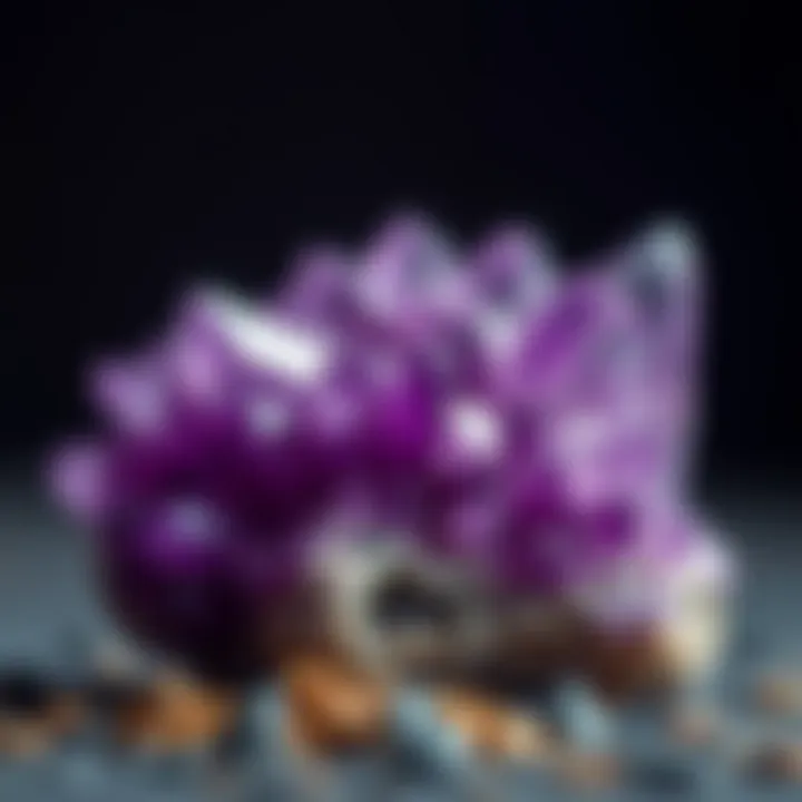 A vibrant amethyst crystal cluster showcasing its rich purple hues
