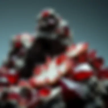 Garnet mineral samples in a geological setting, illustrating their formation