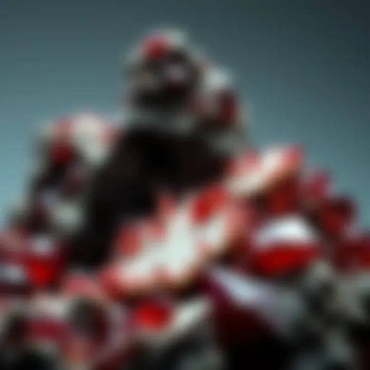 Garnet mineral samples in a geological setting, illustrating their formation