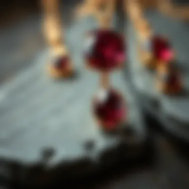 Historical jewelry featuring garnet stones, highlighting their cultural significance