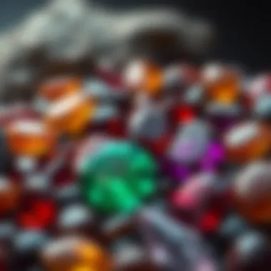 A vibrant assortment of garnet gemstones in various colors