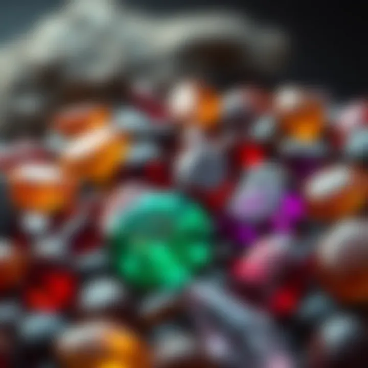 A vibrant assortment of garnet gemstones in various colors