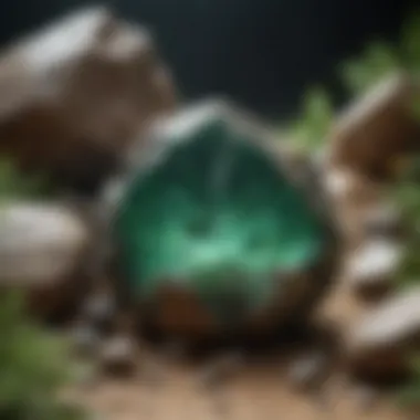 Natural Habitat of Green Minerals A geological formation highlighting the natural habitat of green minerals