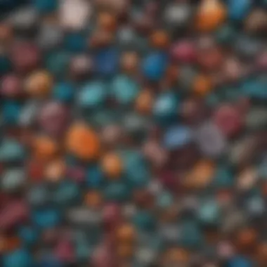 Colorful Mineral Samples Under Magnification Colorful array of mineral samples under a microscope