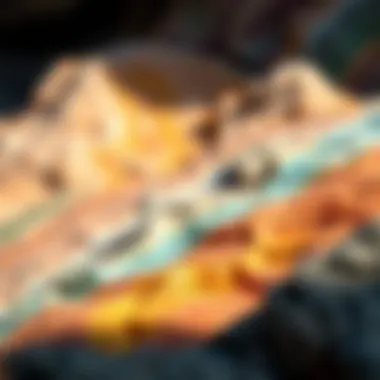 Sedimentary Rock Colors Vibrant colors of sedimentary rocks under natural light