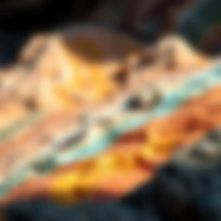 Sedimentary Rock Colors Vibrant colors of sedimentary rocks under natural light