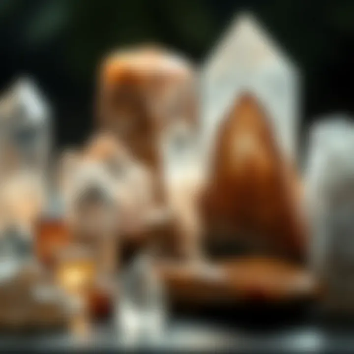 Varieties of Quartz Crystals A display of various quartz crystal types, illustrating their differences and characteristics.