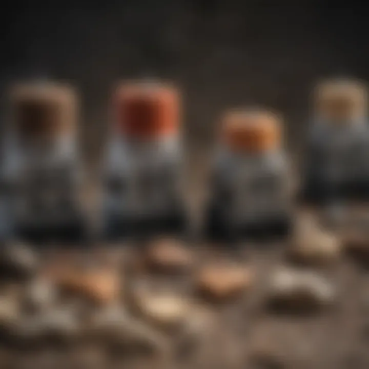 Various types of rock grinders lined up for comparison