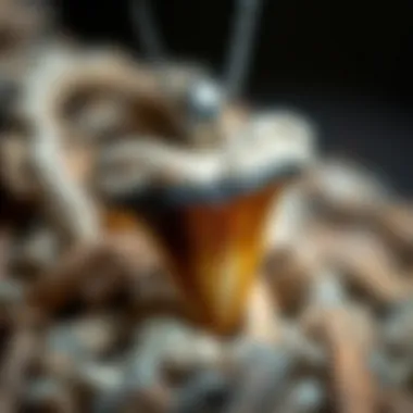 Close-up of a shark tooth pendant highlighting its natural textures and colors
