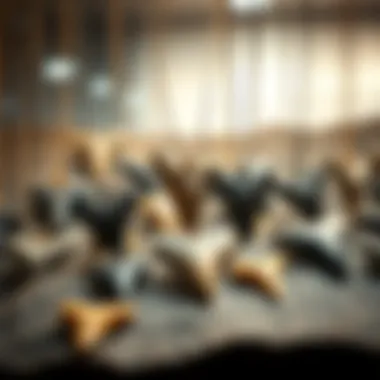 Elegant display of various shark tooth necklaces showcasing their intricate designs