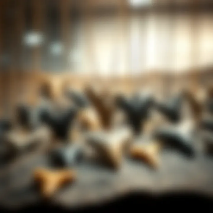 Elegant display of various shark tooth necklaces showcasing their intricate designs