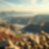 Panoramic view of a gold mine showcasing its scale and geological features