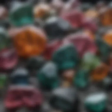 Diverse Tourmaline Types from Granite A collection of different types of tourmaline from granite formations