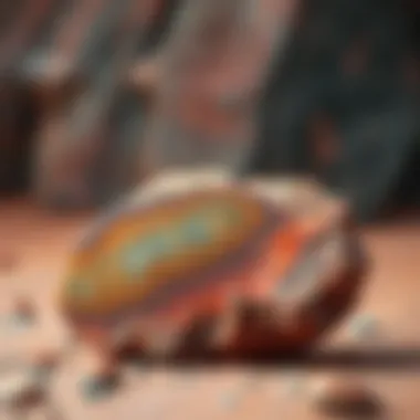 Unique Patterns in Jasper A striking piece of jasper with intricate patterns and rich tones on display.