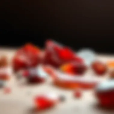 Rare Red Stones for Collectors A collection of lesser-known red stones, emphasizing their rarity and beauty.