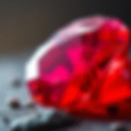 A detailed close-up of a brilliant ruby showcasing its clarity and vibrant color.