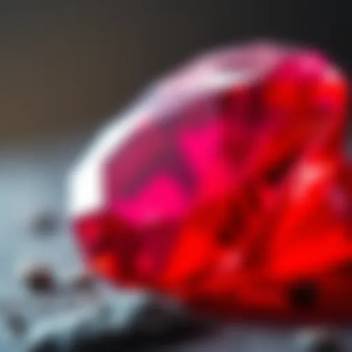 A detailed close-up of a brilliant ruby showcasing its clarity and vibrant color.