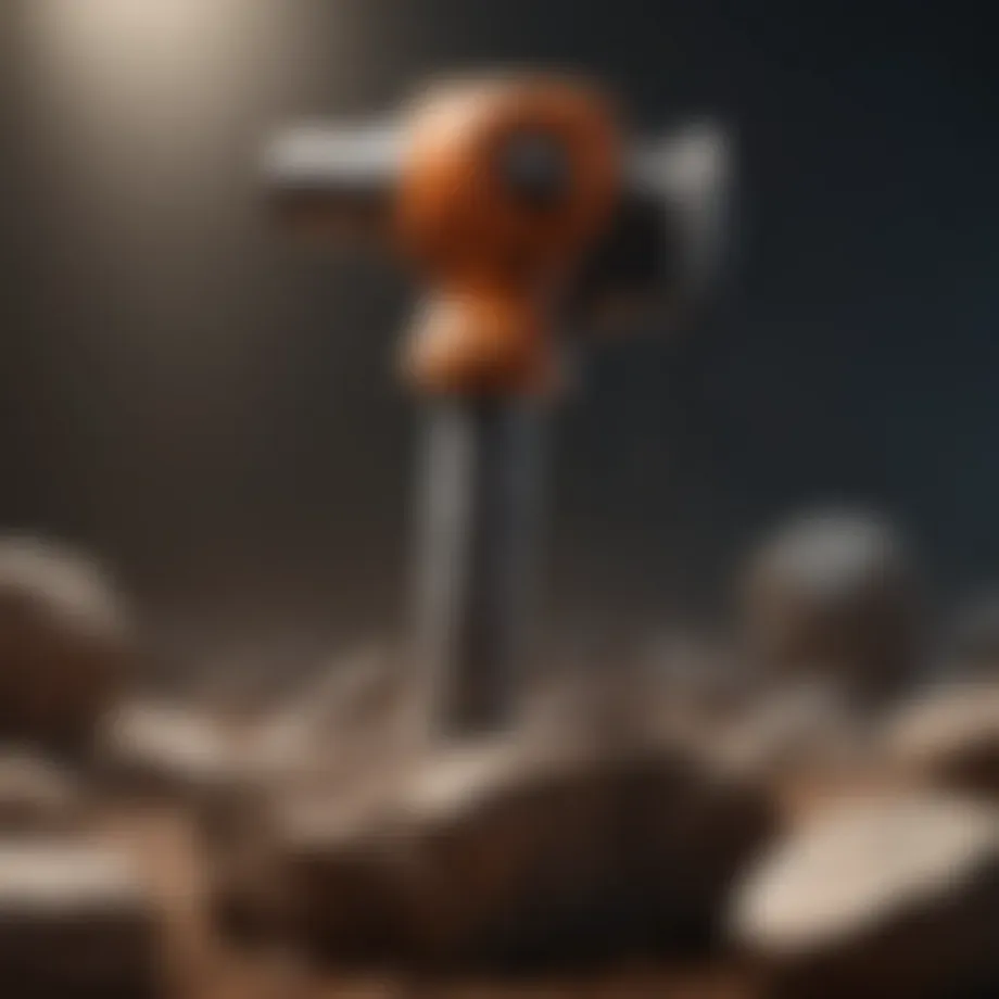A high-quality rock chipping hammer showcasing its durable design