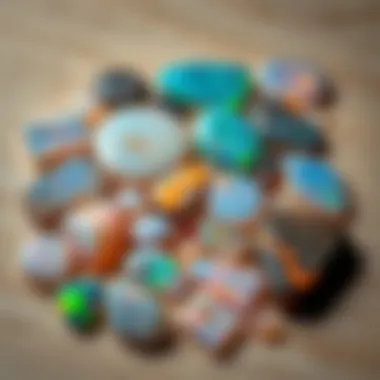 Collection of fire opals in various shapes and sizes