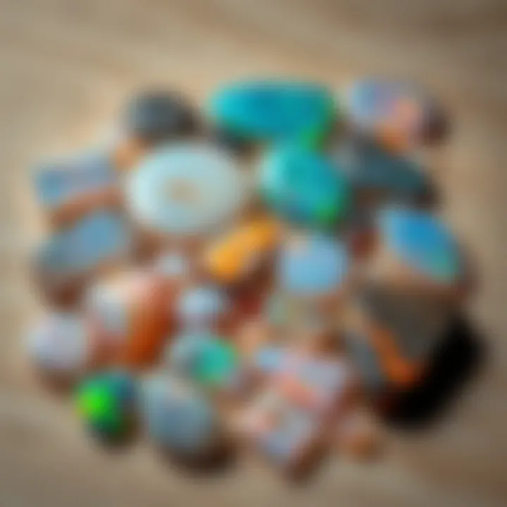 Collection of fire opals in various shapes and sizes