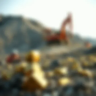 Mining Practices and Community Engagement Landscape of a pyrite mining site illustrating community involvement