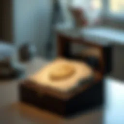 Elegant fossil display box showcasing intricate specimen
