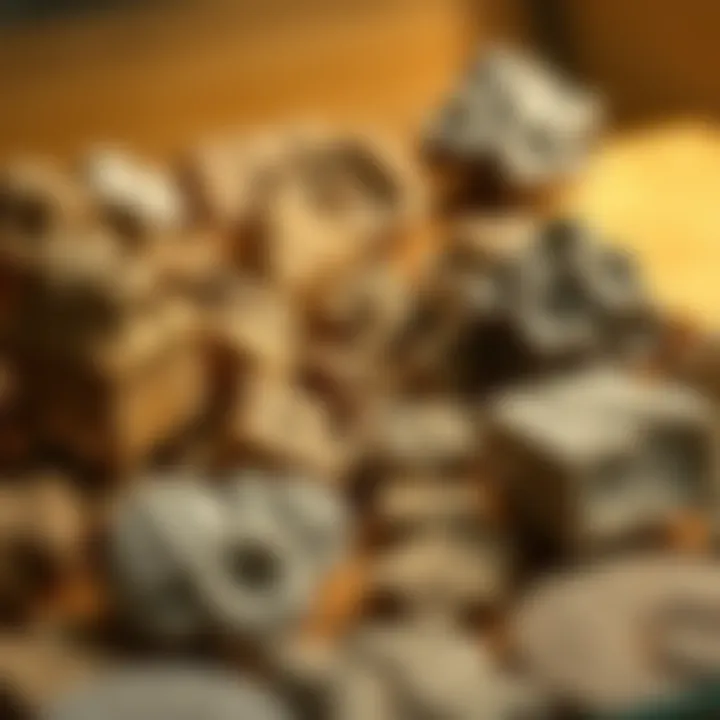 Materials Matter in Displays Close-up of materials used in fossil display construction