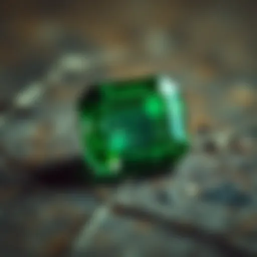 A vibrant emerald showcasing its rich green hue and clarity.