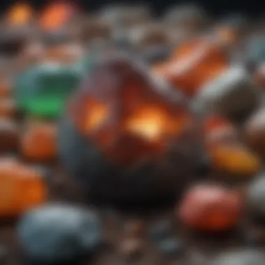 Diverse Collection of Glow Rocks A stunning collection of glow rocks showcasing various colors and patterns.