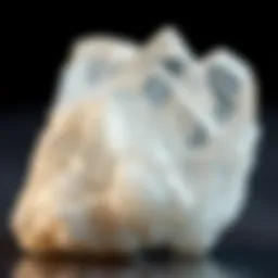 Close-up view of grey quartz crystal showcasing its clarity and natural formation