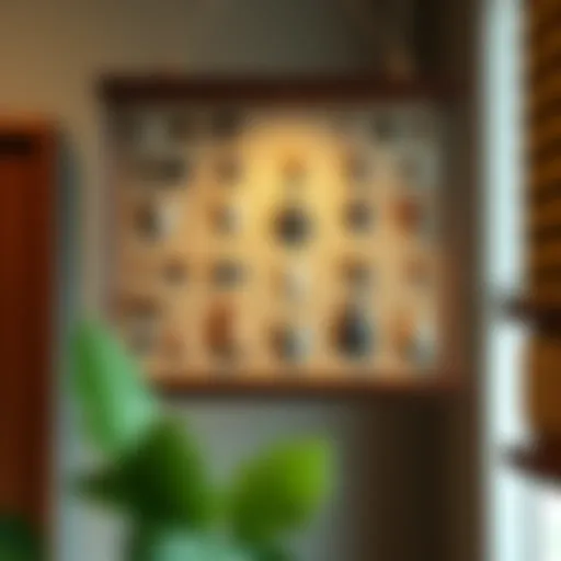 Showcasing Arrowheads with Style Elegant hanging display case showcasing a collection of arrowheads