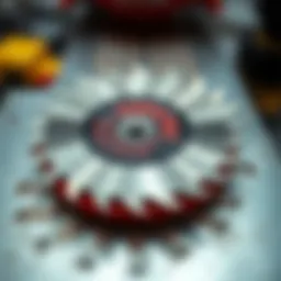 Close-up view of Harbor Freight rock saw showcasing its precision blades