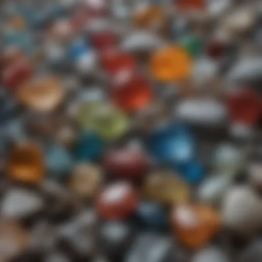 An array of various crystal stones showcasing their unique colors and textures.