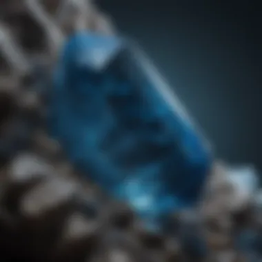 The Intricacies of Blue Gemstones Close-up of a deep blue crystal highlighting its unique hue