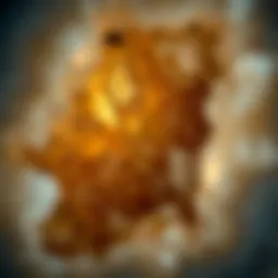 Close-up view of a geode with quartz crystals