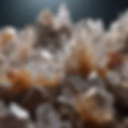 A close-up view of various quartz crystal formations highlighting their unique structures.