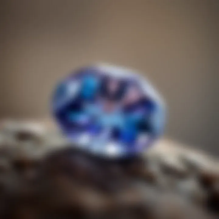Iolite Clarity and Brilliance A close-up of iolite's clarity and brilliance, highlighting its unique facets