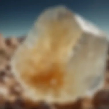 A close-up view of Libyan Desert Glass showcasing its unique texture and coloration