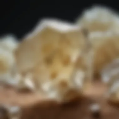 Chemical Structure Analysis of Libyan Desert Glass Scientific analysis of Libyan Desert Glass under a microscope revealing its chemical structure