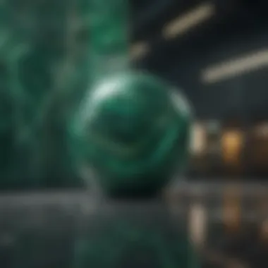 Modern Architecture Featuring Malachite Malachite incorporated in modern architectural design.