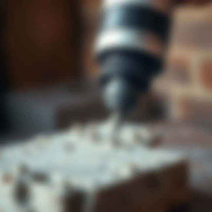 Dremel Tool in Action A close-up of a Dremel tool in action on a piece of stone, illustrating precision work