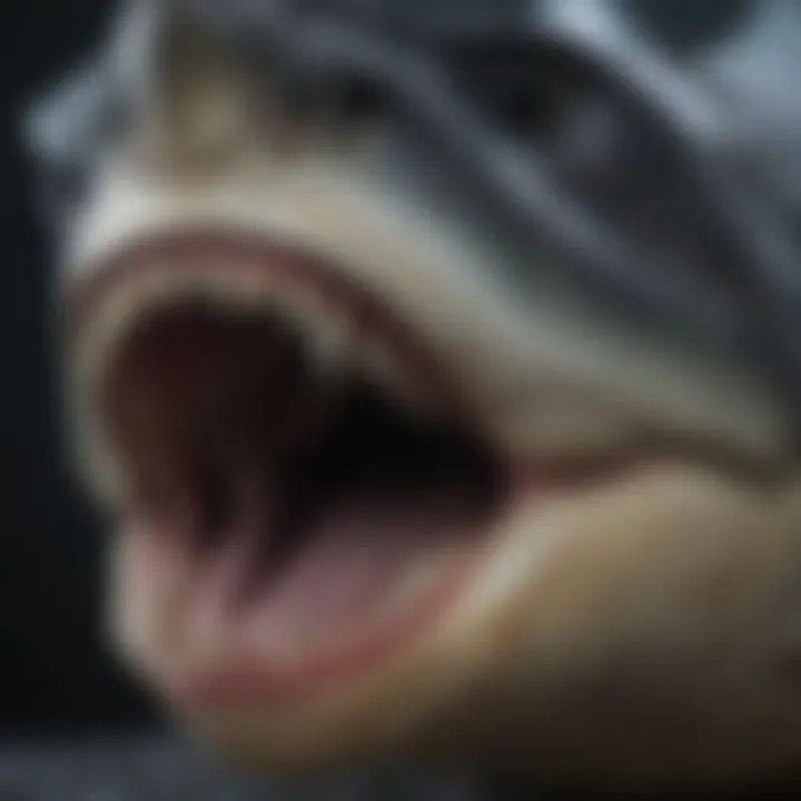 Close-up of a pristine megalodon tooth highlighting its unique features