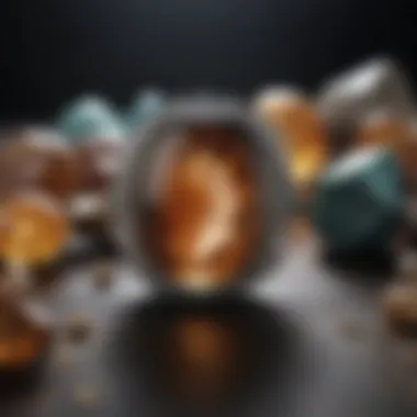 An elegant display of jewelry featuring different mineral compositions