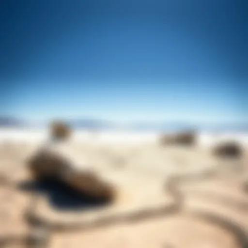 A panoramic view of the Racetrack Playa with moving rocks