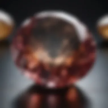 Close-up of a rare gemstone found in New York, highlighting its features.