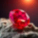 A stunning close-up of a polished ruby highlighting its vibrant red hue and clarity.