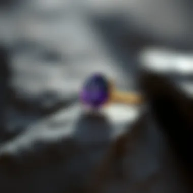 Purple Spinel Jewelry: Elegance in Design An exquisite piece of jewelry featuring a large purple spinel set in a gold ring.